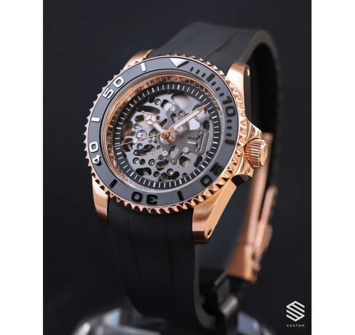 YM Skeleton Rose Gold - Seiko Mods