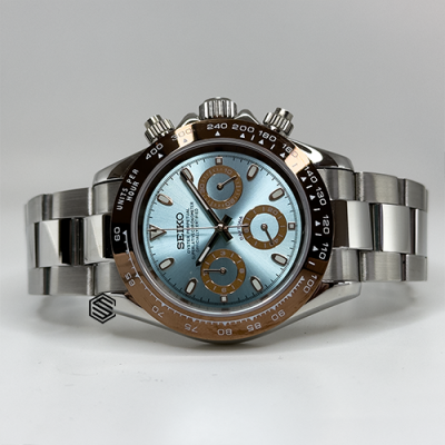 Ice Blue & Brown Dayto - Seiko Mods