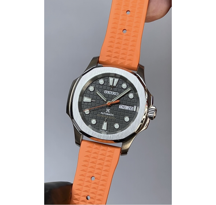 Seikonaut Orange & Waffle - Seiko Mod