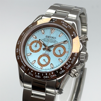 Ice Blue & Brown Dayto - Seiko Mods