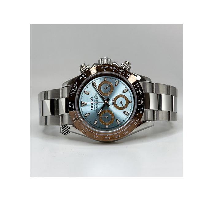 Ice Blue & Brown Dayto - Seiko Mods