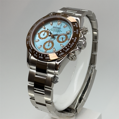 Ice Blue & Brown Dayto - Seiko Mods